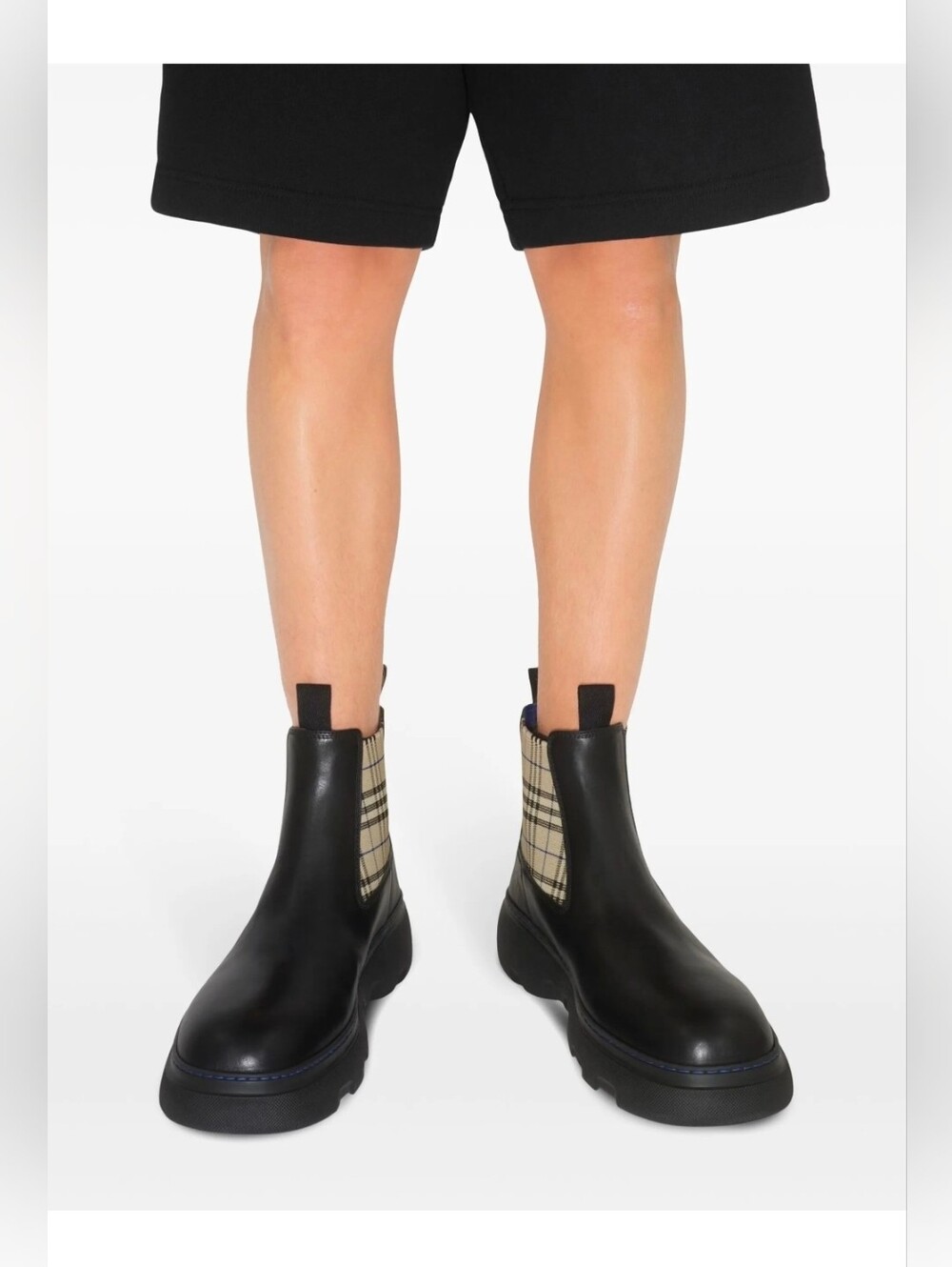 Burberry Creeper Low Check Leather Chelsea Boots (WOMEN EU 39)
